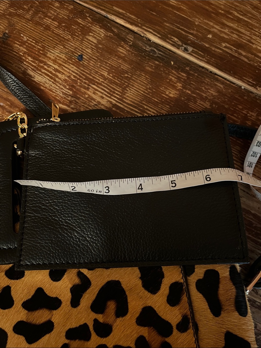 Leopard Print Calf Hair Leather Crossbody/ Satchel - Picture 9 of 10